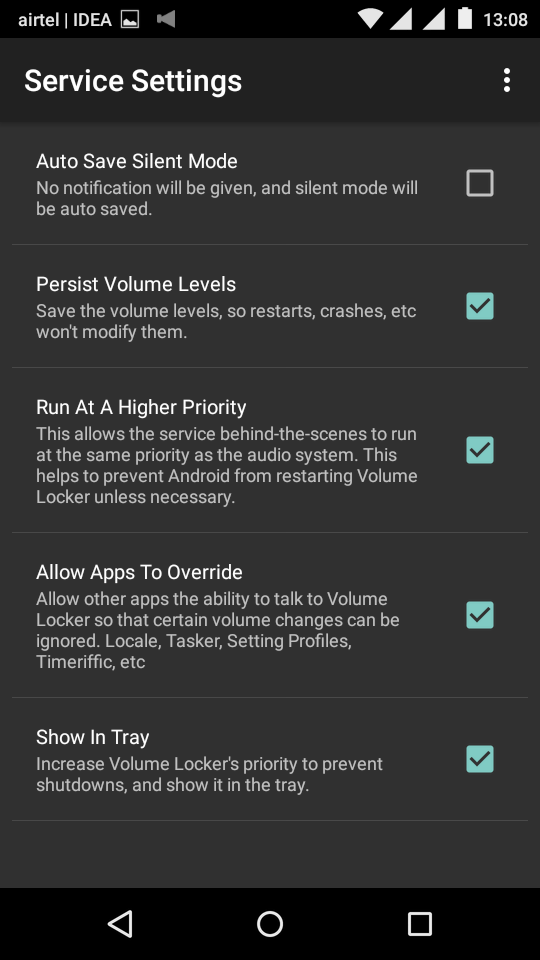 Disable Volume Buttons - Service Settings