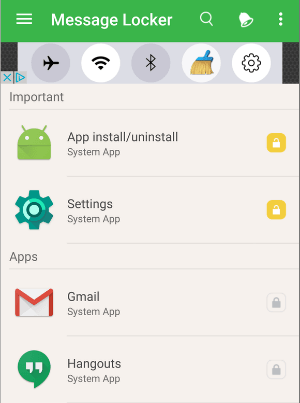 hide sms on android message locker
