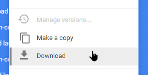 see file count in google drive select download option