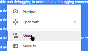 see file count in google drive select share option