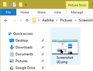 take a screenshot in windows 10 screenshot saved