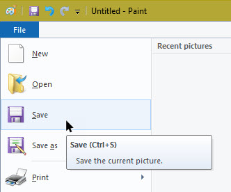 take a screenshot in windows 10 select save option