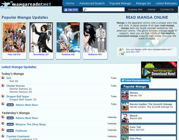 Best manga website - MangaReader
