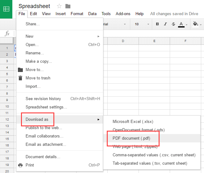 Google Spreadsheets Tips - Download As Option in Google Sheets
