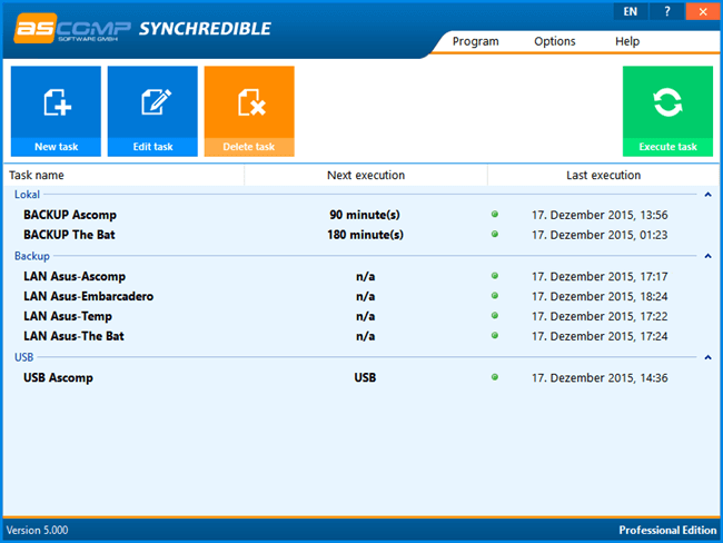 free file sync software - synchredible