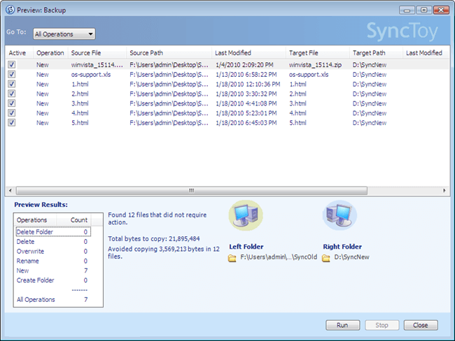 free folder sync software - synctoy