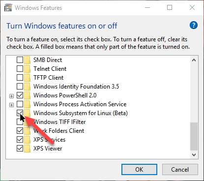 bash on Windows 10 turn on windows subsystem for linux