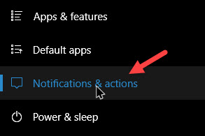 set notification priorities in windows 10 select notifications and actions