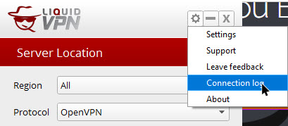 liquidvpn-review-select-connection-log