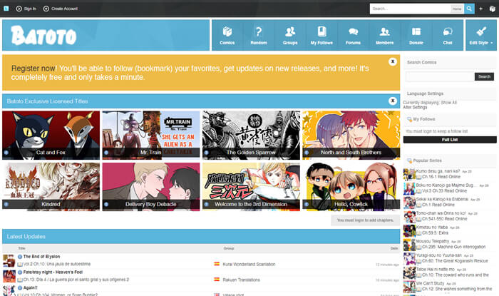 Best manga website - Batoto