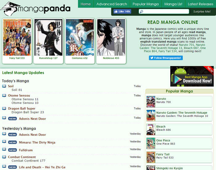 Best manga website - MangaPanda