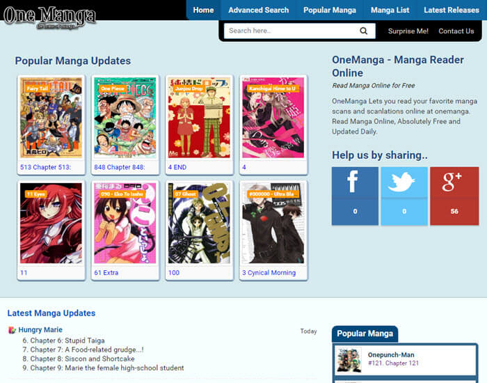 Best manga website - OneManga