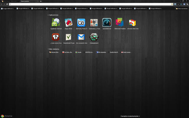 Dark themes for Google Chrome - Black Wood