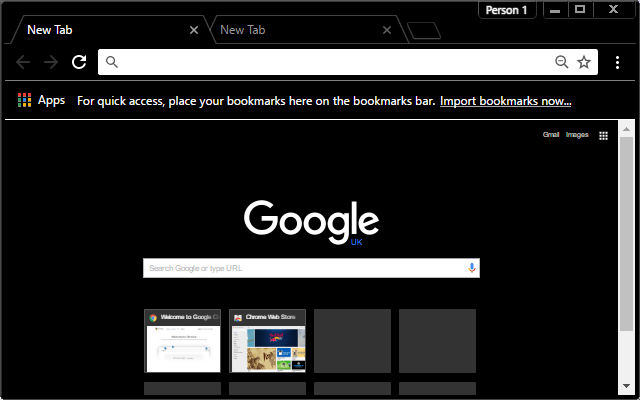 Dark themes for Google Chrome - Material Deep Black Theme