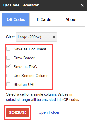 Google Spreadsheets Tips - Generator QR Code