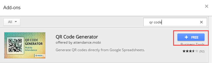 Google Spreadsheets Tips - Install QR Code Generator