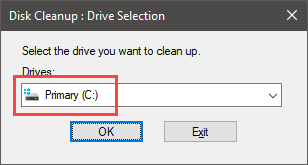 Delete thumbnail cache - Select C drive